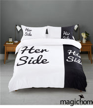 3d Bedding Sets Creative Her Side His Side Couple's Bedding Sets Duvet Cover Bed Sheet Pillow Cases Size EU/US Queen King