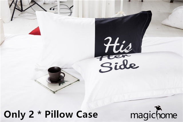 3d Bedding Sets Creative Her Side His Side Couple's Bedding Sets Duvet Cover Bed Sheet Pillow Cases Size EU/US Queen King