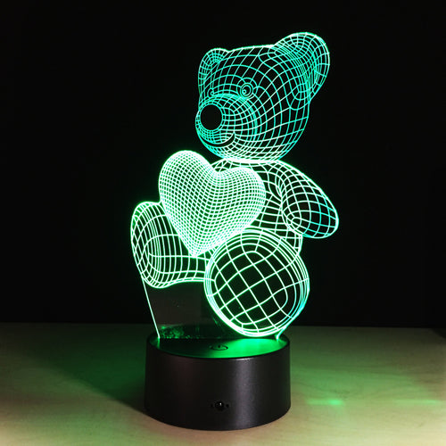 Love bear 3D lamp LED touch gift visual light Tafellamp Led Lamps For Table usb Led Stand 3d Table Lamps